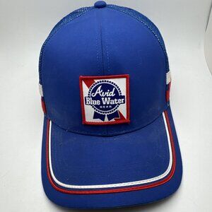 AVID BLUE WATER GEAR TRUCKERS SNAPBACK HAT BLUE / RED and WHITE GR55